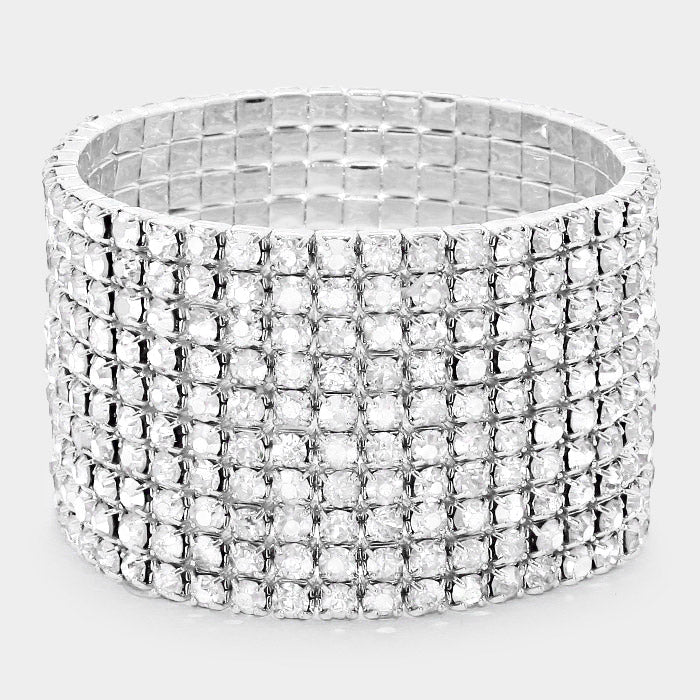 silver rhinestone statement bracelet