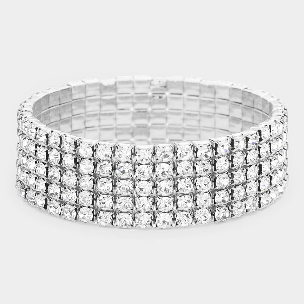 silver rhinestone statement bracelet