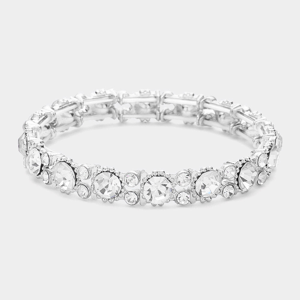 silver rhinestone statement bracelet