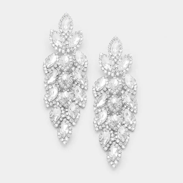 silver rhinestone statement earrings