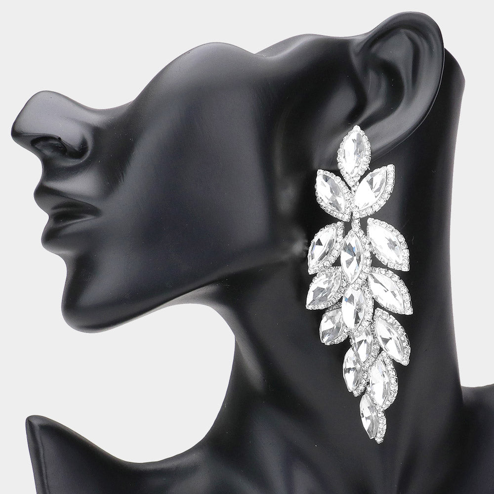 silver rhinestone statement earrings
