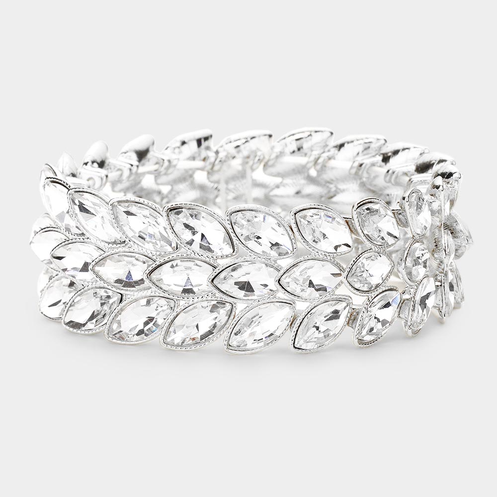 silver rhinestone statement bracelet