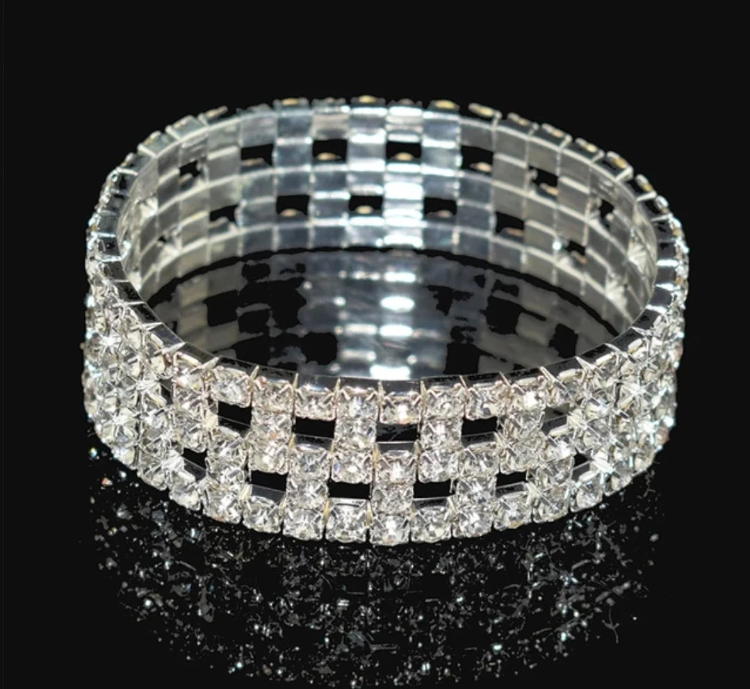 silver rhinestone statement bracelet