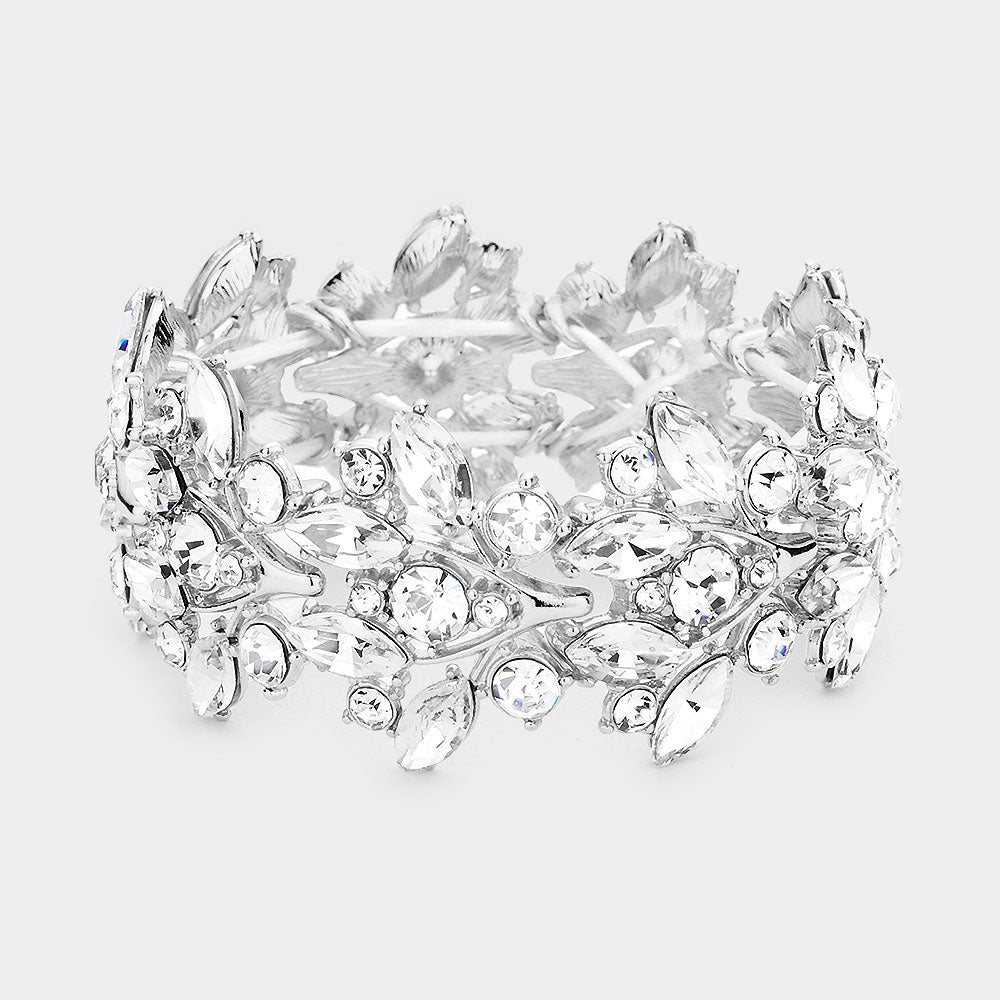 silver rhinestone statement bracelet
