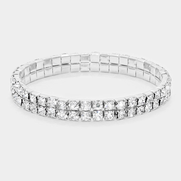 silver rhinestone statement bracelet