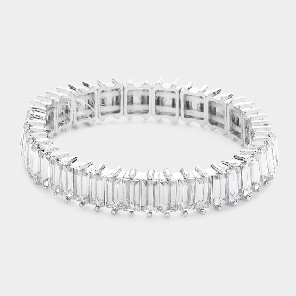 silver rhinestone statement bracelet