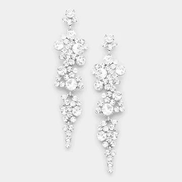 silver rhinestone statement earrings