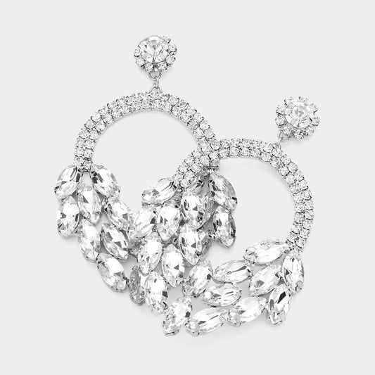 silver rhinestone statement earrings