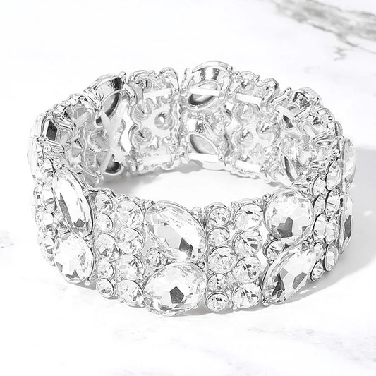 silver rhinestone statement bracelet