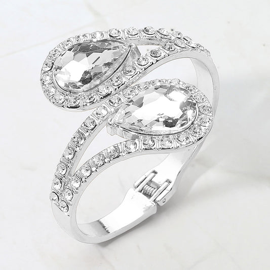 silver rhinestone statement bracelet