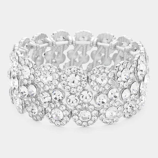 silver rhinestone statement bracelet