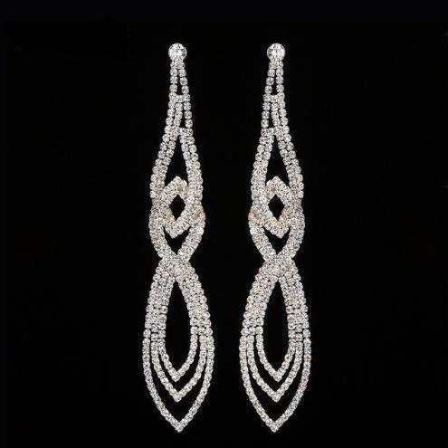 silver rhinestone statement earrings