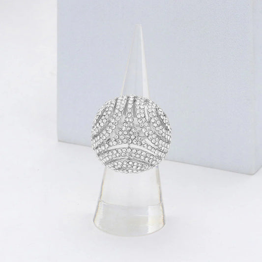 silver rhinestone statement ring