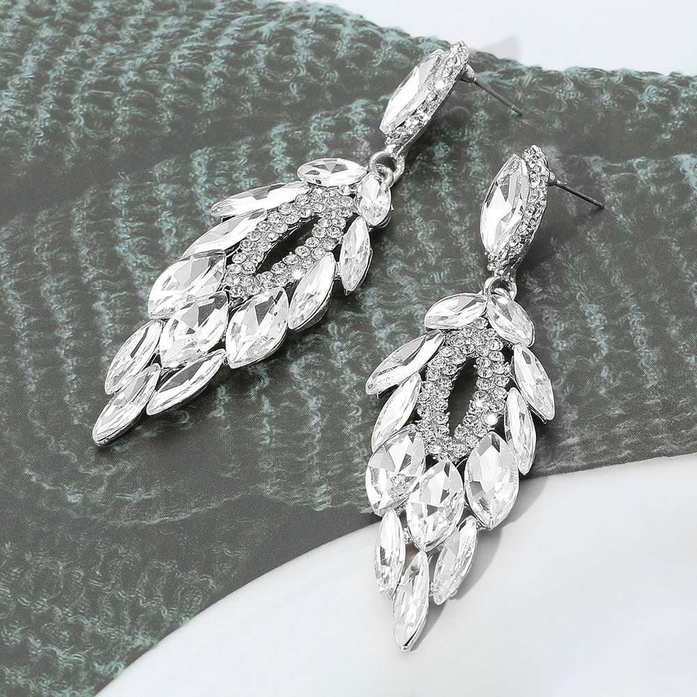 silver rhinestone statement earrings