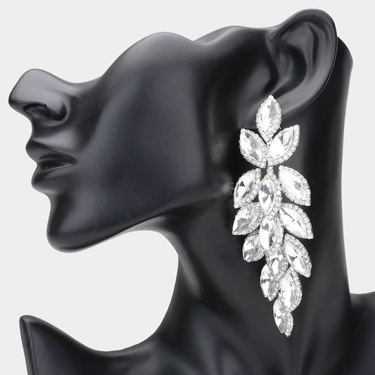 silver rhinestone statement earrings