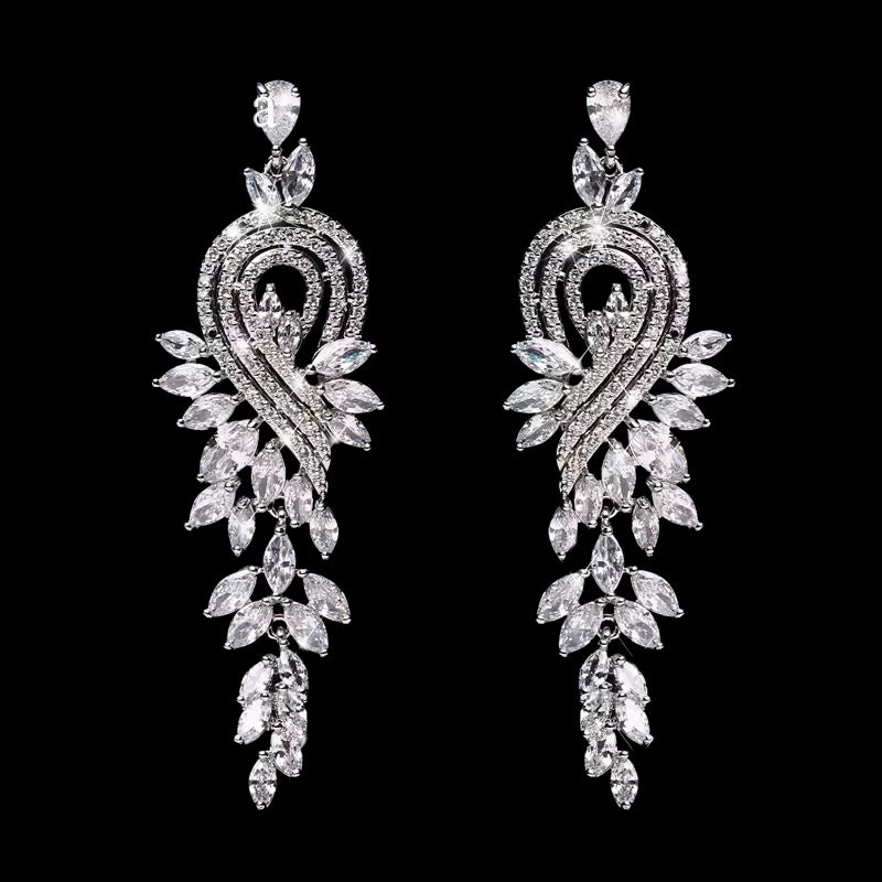 silver rhinestone statement earrings