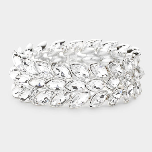 silver rhinestone statement bracelet