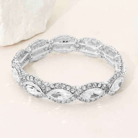 silver rhinestone statement bracelet
