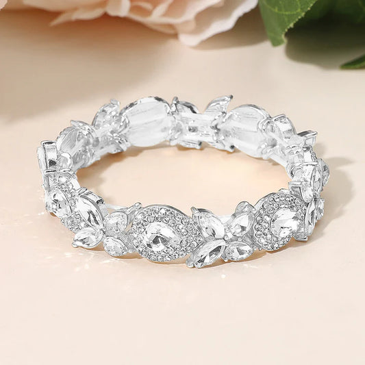silver rhinestone statement bracelet