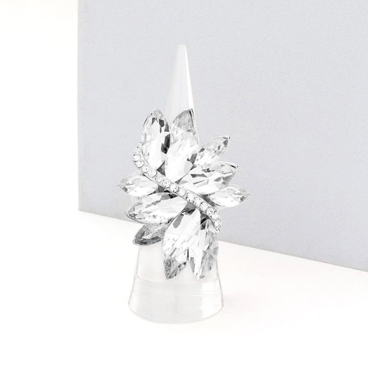 silver rhinestone statement ring