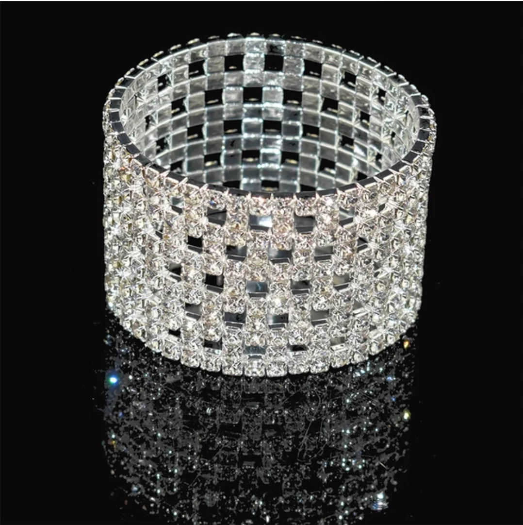 silver rhinestone statement bracelet