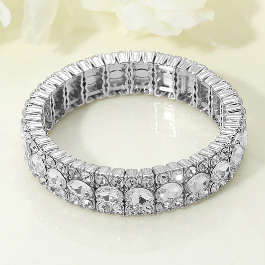 silver rhinestone statement bracelet