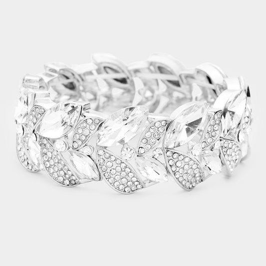 silver rhinestone statement bracelet