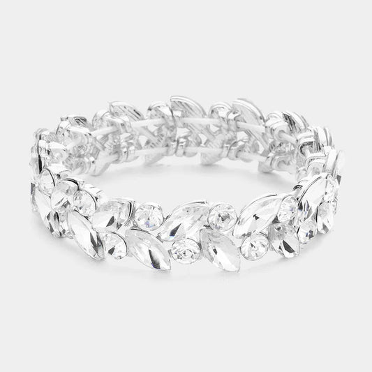 silver rhinestone statement bracelet