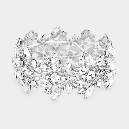 silver rhinestone statement bracelet