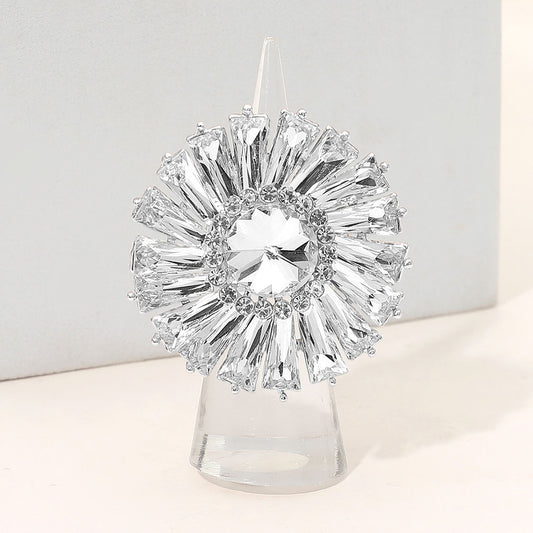 silver rhinestone statement ring