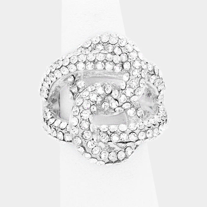 silver rhinestone statement ring
